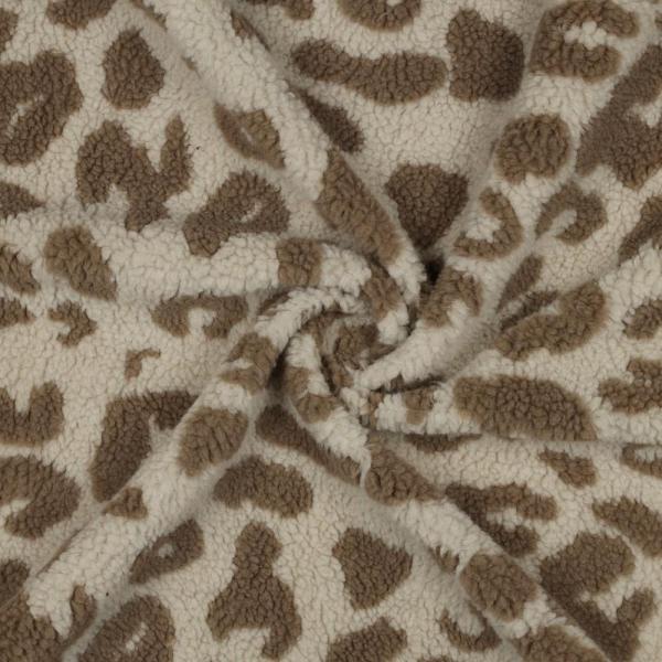 Teddy Fleece Animal Print Braun/Beige